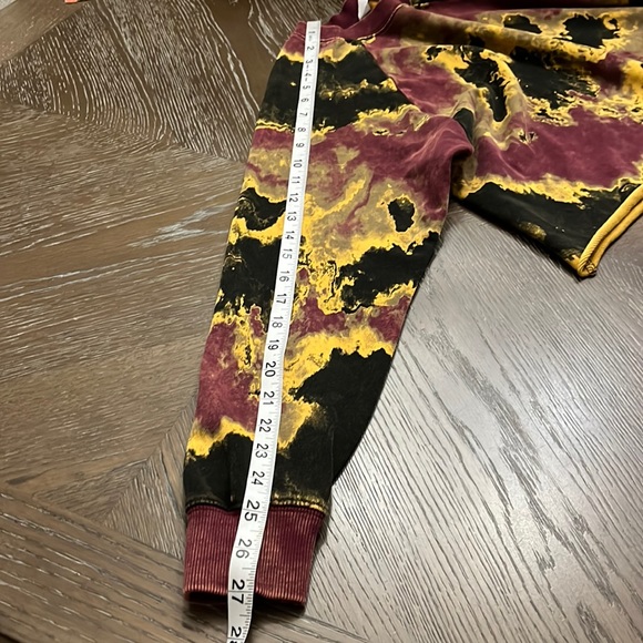 JoyLab maroon, black & gold terry French acid washed crop sweatshirt XS - Picture 17 of 17